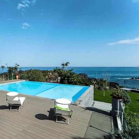 Sunbathe on the loungers then swim a few lengths in the resident's pool