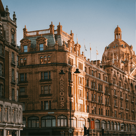 Discover world-famous Harrods – less than a ten-minute walk away