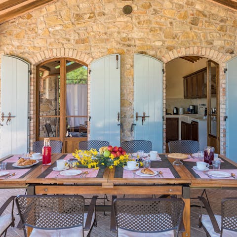 Dine alfresco under the shade of the veranda
