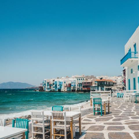 Grab a table by the water in time for sundowners looking out over Little Venice