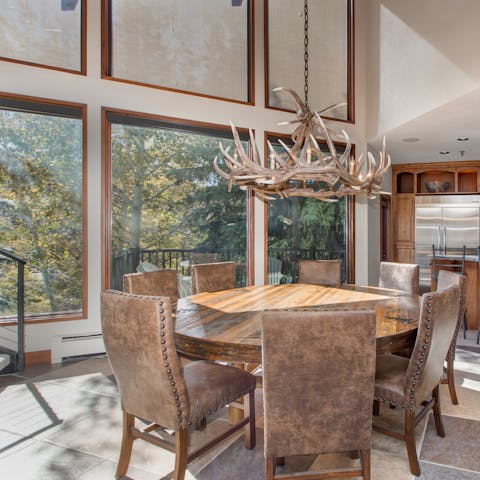 Gather around the dining table for a home-cooked dinner
