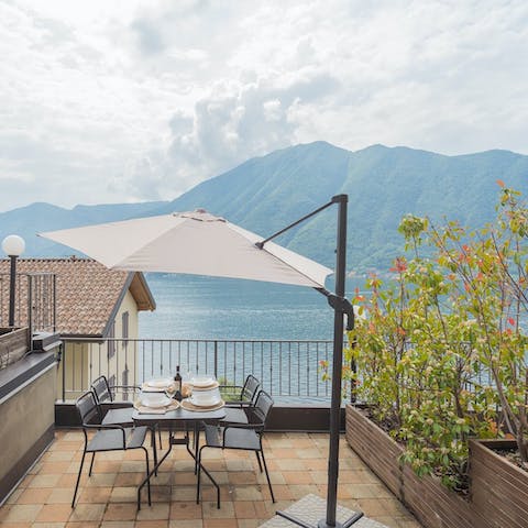 Dine beneath the stars on the private veranda