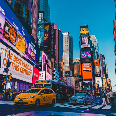 Ride the subway to Times Square, thirty minutes away