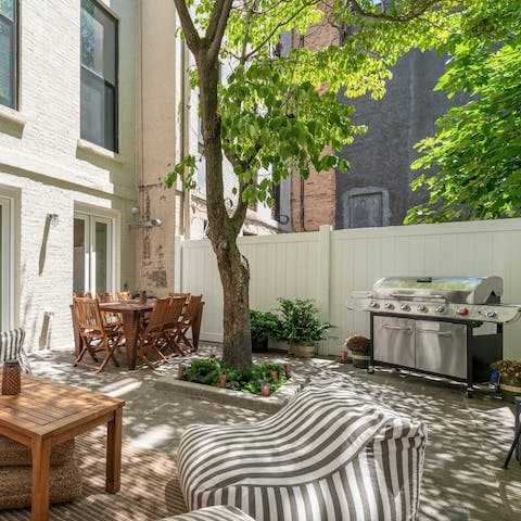 Shake up some cocktails and sit down for a barbecue on the terrace