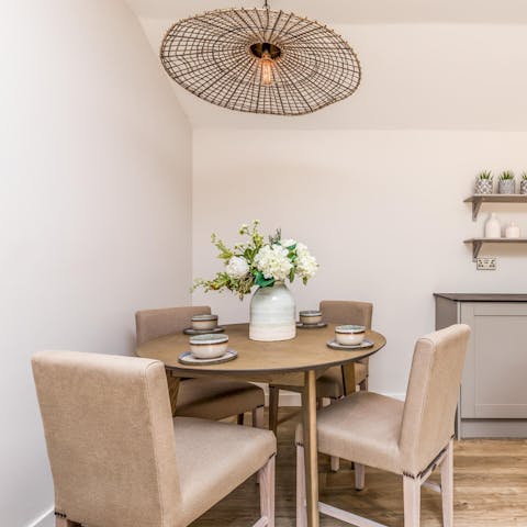 Tuck into traditional fish and chip suppers around the dining set