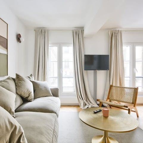 Kick back in the elegant living space after a day of sightseeing