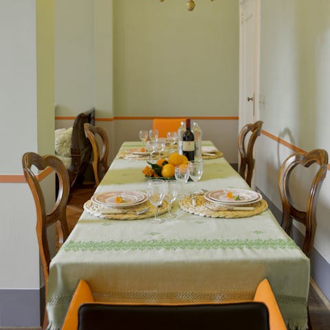 Nibble on freshly delivered croissants for breakfast