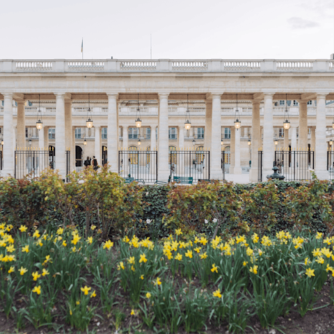 Swing by the Palais-Royal Gardens – within easy walking distance
