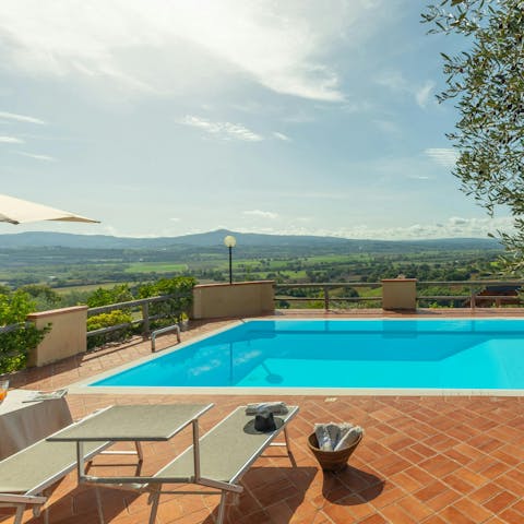 Cool off from the Italian sun in the private, saltwater pool