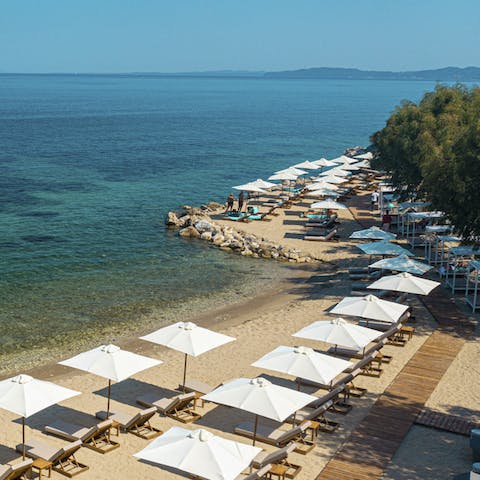 Soak up the sun on the resort's private beach
