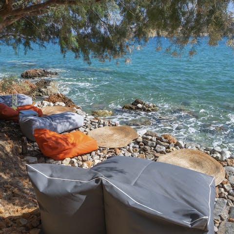 Head down to the pebble beach and let the waves lap at your feet