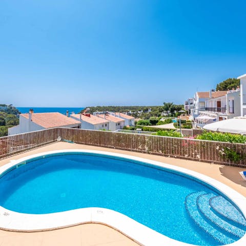 Start the day with a dip in the sunny swimming pool