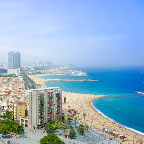 Spend the day at Barceloneta beach, a trip to the coast takes twenty minutes by car