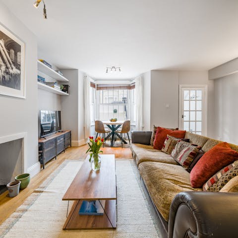 Make yourself at home in the bright and cosy living area