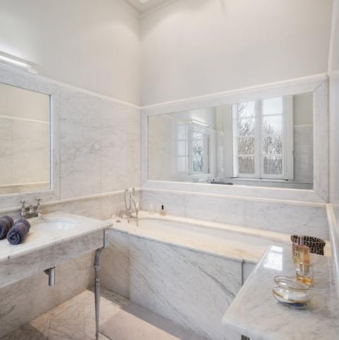 Unwind in the spa-like bathrooms, after a day of walking at Gorges du Gardon