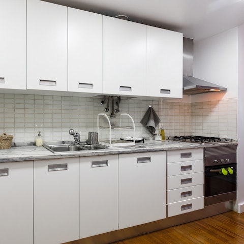 Whip up a bowl of caldo verde in the fully equipped kitchen