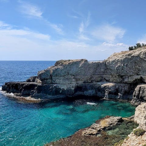 Explore the rugged coastline of Italy's southern "heel"
