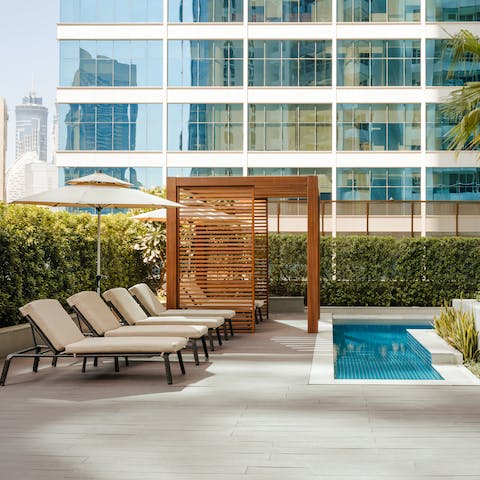 Stretch out on the loungers with your holiday read and soak up the sun