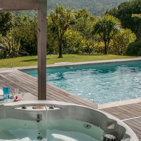 Relax and unwind in your own private pool and jacuzzi