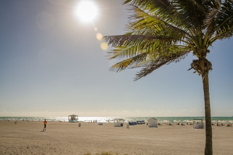 Swim or sunbathe on Sunny Isles Beach's pristine Atlantic shoreline, a six-minute walk