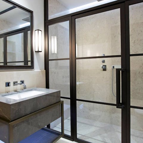 Relax in the fabulous walk-in shower
