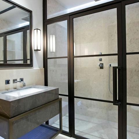 Relax in the fabulous walk-in shower
