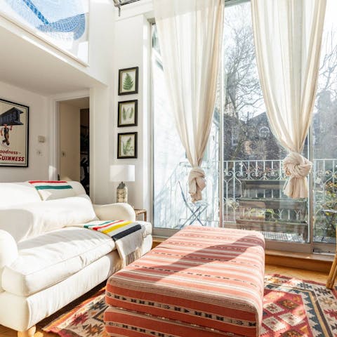 Soak up the London sunshine in the sunroom or on the balcony