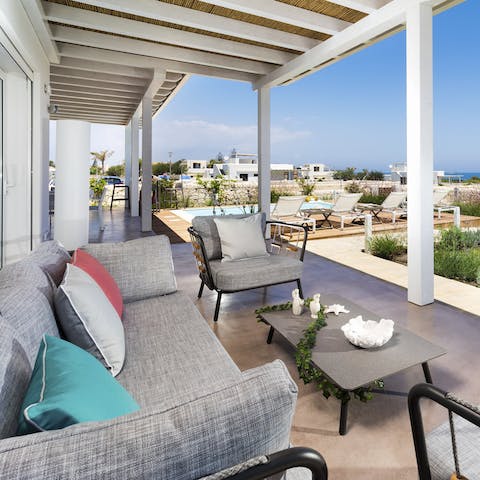 Relax in the shade by the outdoor area