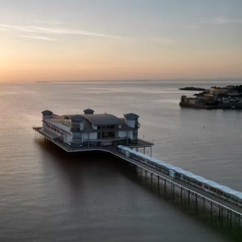Discover Weston-super-Mare’s Grand Pier and traditional charm, just ten miles away