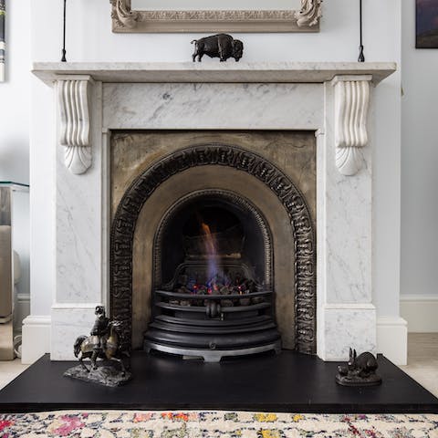 Getting cosy in front of the fire