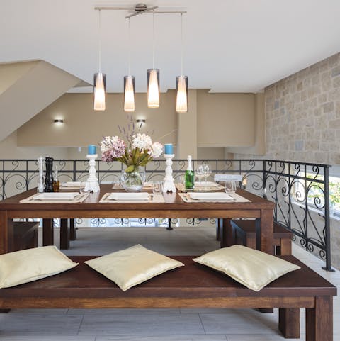 Have an intimate dinner in the rustic home