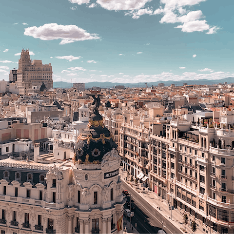 Stay in central Madrid, just a few minutes walk from Recoletos Station