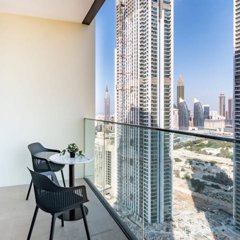 Enjoy expansive views across the city's impressive skyline