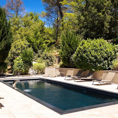 Cool off in the private pool
