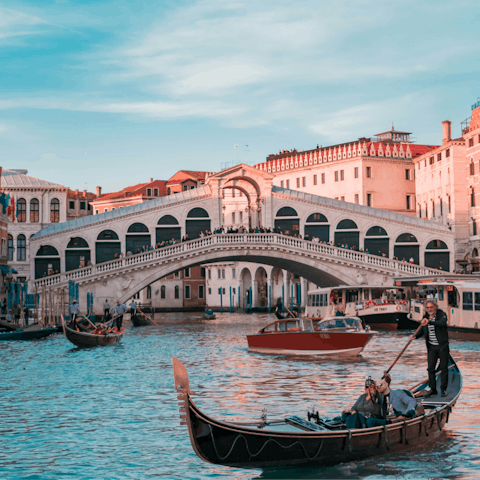 Take a relaxing gondola trip and cruise along Venice canal