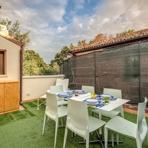 Enjoy alfresco lunches on the private terrace