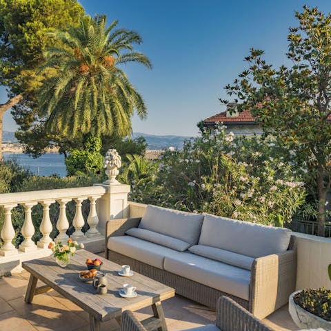 Start the day with breakfast on the patio and admire the view
