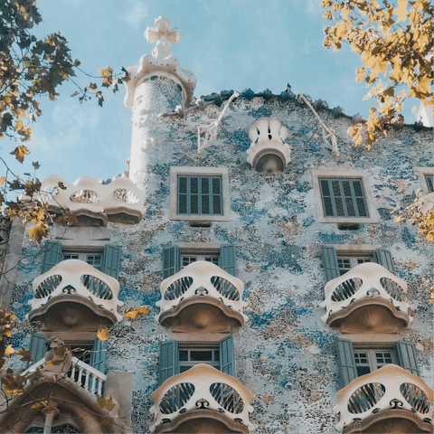 Admire Gaudí's famous Casa Batlló, just across the street
