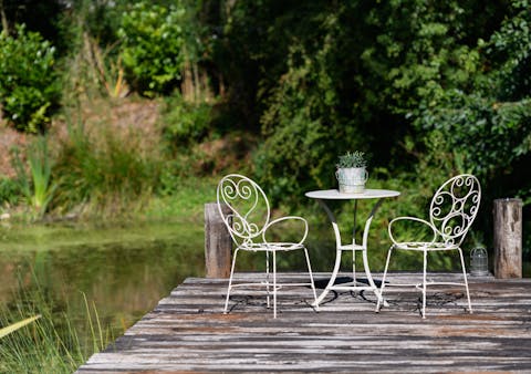 Steal away for a peaceful moment by the pond