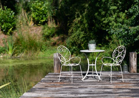 Steal away for a peaceful moment by the pond