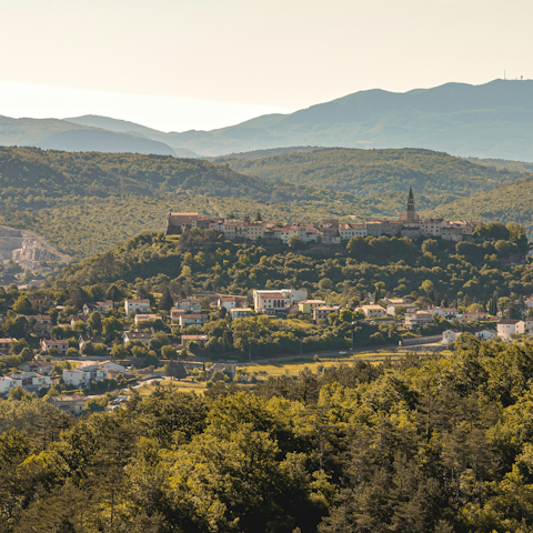 Explore the picturesque town of Buzet, a ten-minute drive away