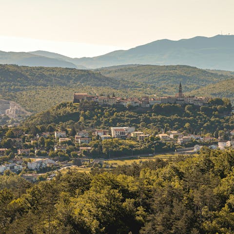 Explore the picturesque town of Buzet, a ten-minute drive away
