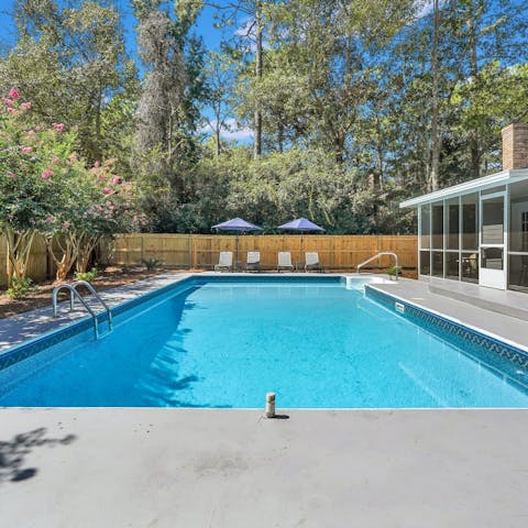 Cool off from the hot Georgia sun in the private pool