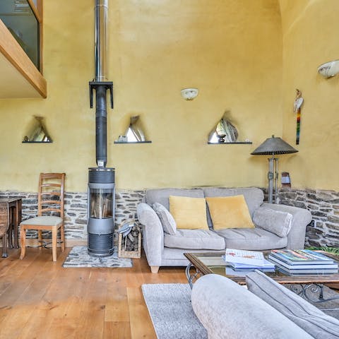 Put some kindling into the wood burner on chilly evenings and bask in the warmth