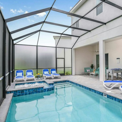 Take a dip in the pool or soak in the spa