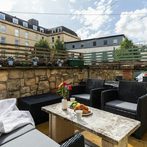 Take your morning coffee or evening drinks onto the patio