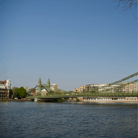Gaze down the Thames from the nearby Hammersmith bridge