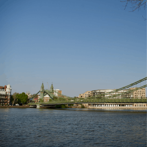 Gaze down the Thames from the nearby Hammersmith bridge