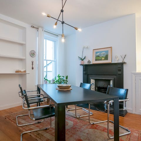 Serve up some homemade British grub at the dining area
