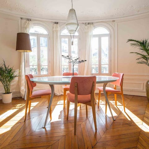 Gather together for a celebratory soirée in the elegant dining room